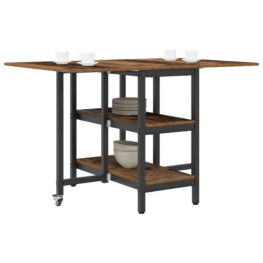 Table à dîner 122 x 80 x 76,5 cm Bois d'ingénierie Bois ancien - 3