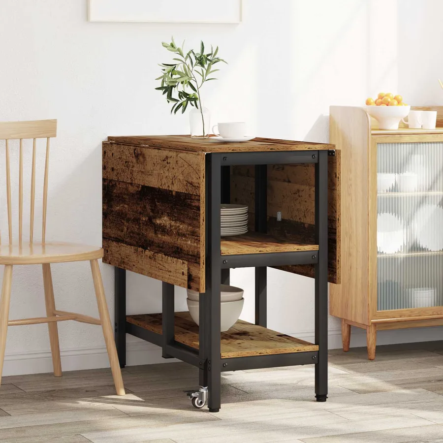 Table à dîner 122 x 80 x 76,5 cm Bois d'ingénierie Bois ancien - 4