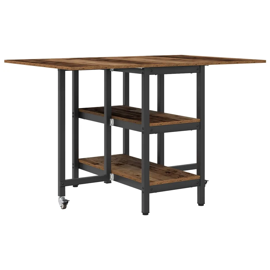 Table à dîner 122 x 80 x 76,5 cm Bois d'ingénierie Bois ancien - 7