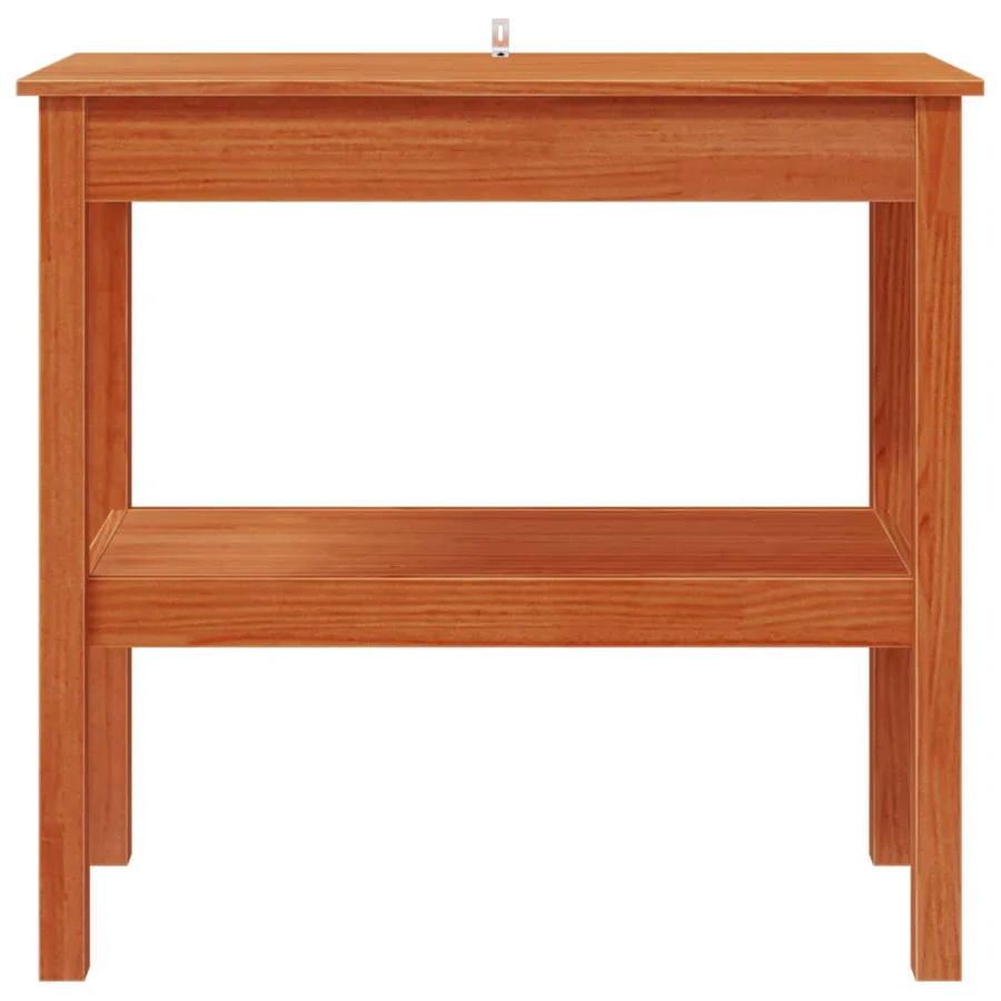 Table console avec étagère Brun Ciré 80 x 40 x 75 cm Pin massif - 4