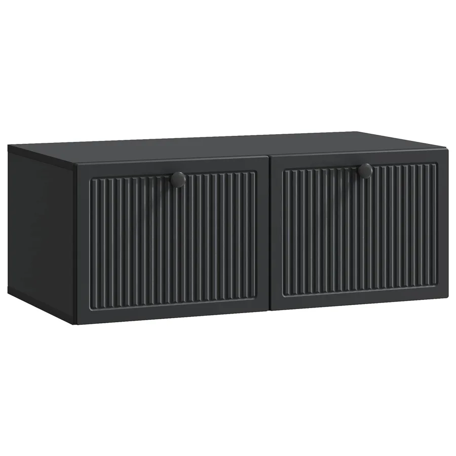 Meuble TV mural Noir 78,5 x 41 x 30 cm Bois d'ingénierie - 2