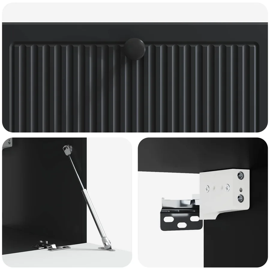 Meuble TV mural Noir 78,5 x 41 x 30 cm Bois d'ingénierie - 9