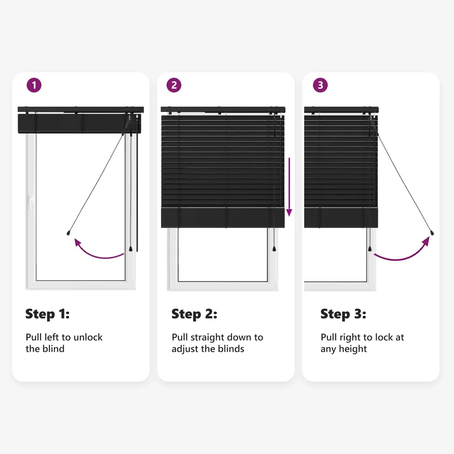Store Vénitien Noir 50 x 160 cm 35 mm Bois de paulownia massif - 11