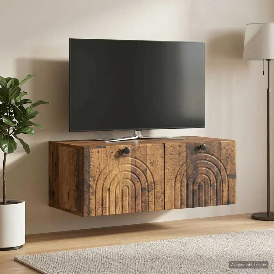 Meuble TV mural Bois ancien 78,5 x 41 x 30 cm Bois d'ingénierie - 4