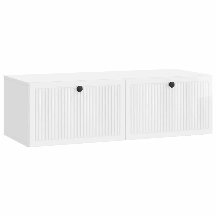 Meuble TV mural Montage mural Blanc brillant 98 x 41 x 30 cm - 2