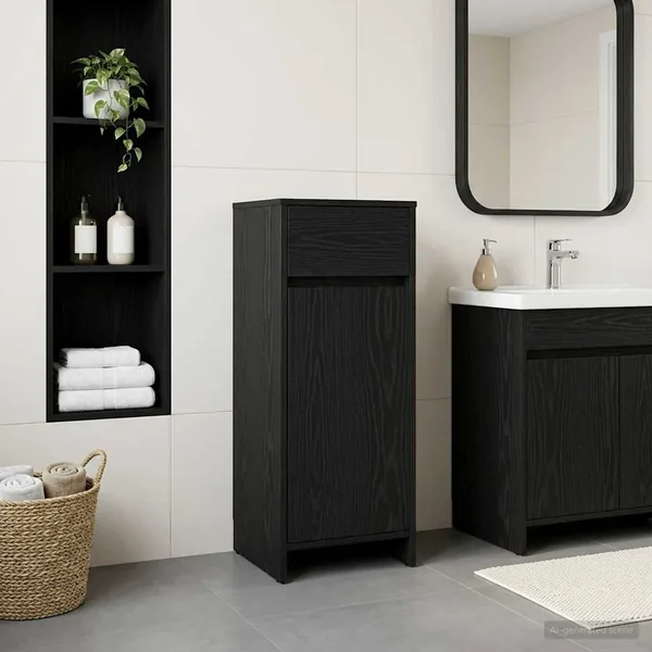Armoire de salle de bain Chêne noir 35 x 36,5 x 85 cm