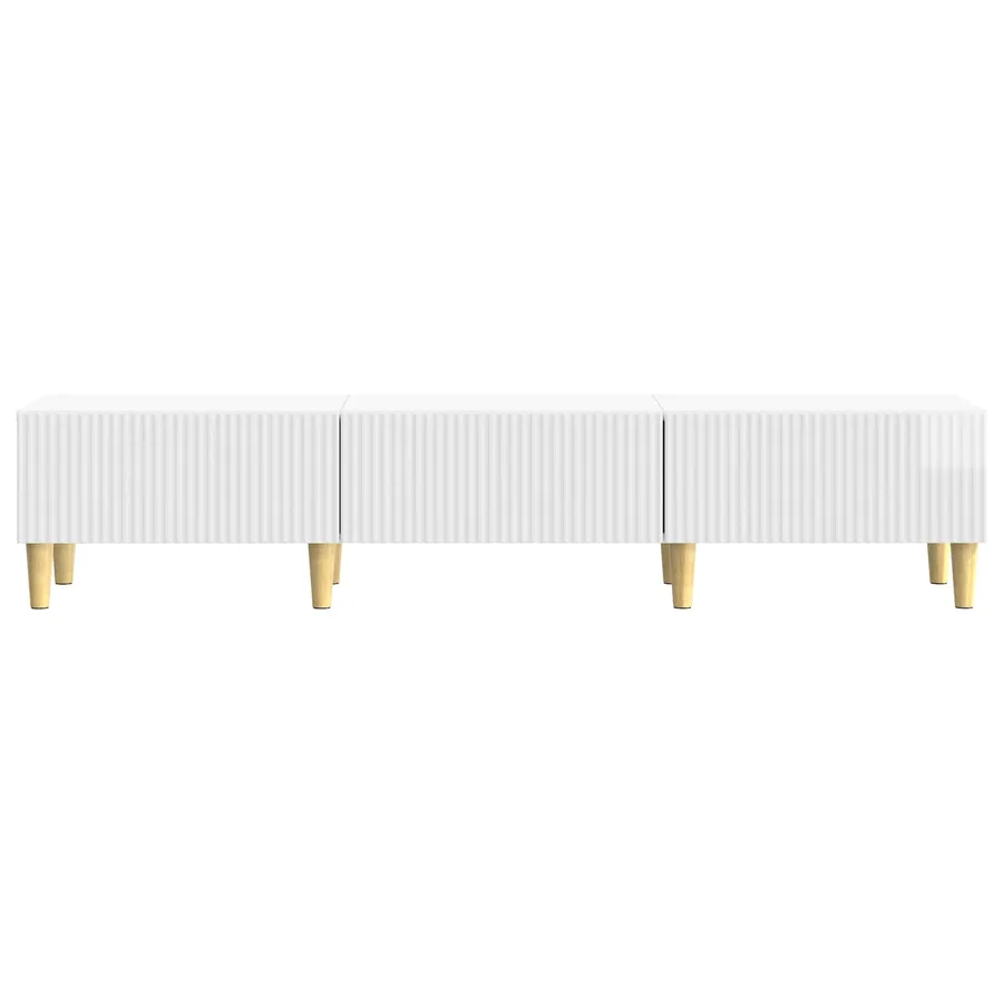 Meuble TV Blanc brillant 147 x 34,5 x 30 cm Bois d'ingénierie - 6