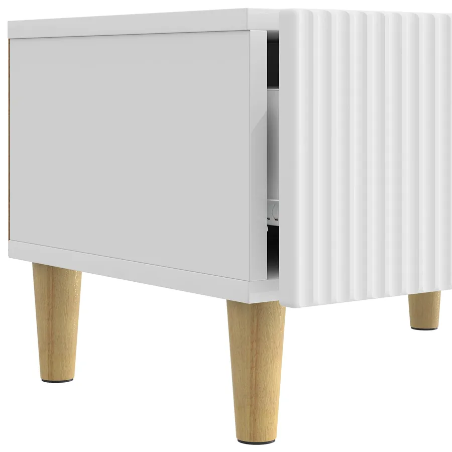 Meuble TV Blanc brillant 147 x 34,5 x 30 cm Bois d'ingénierie - 9