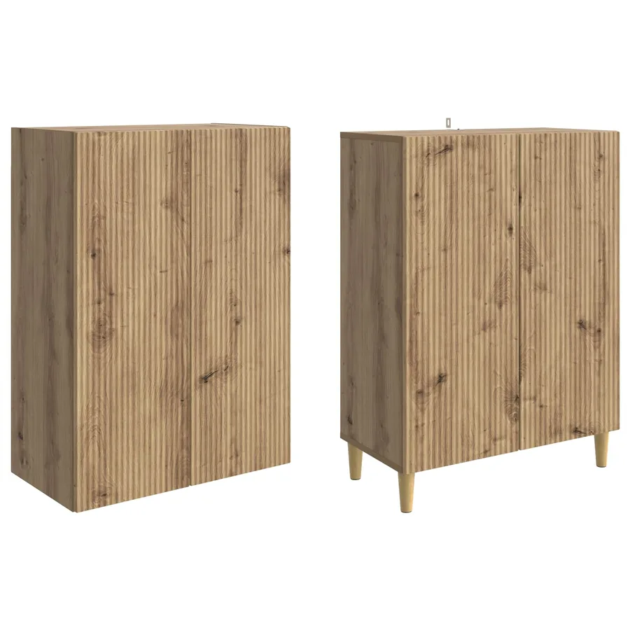 Ensemble de Meubles 2 pc Chêne artisanal Bois d'ingénierie - 4