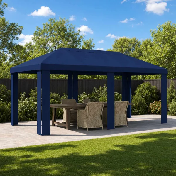 Housse de Gazebo 6 x 3 m Bleu Polyester 190 gsm