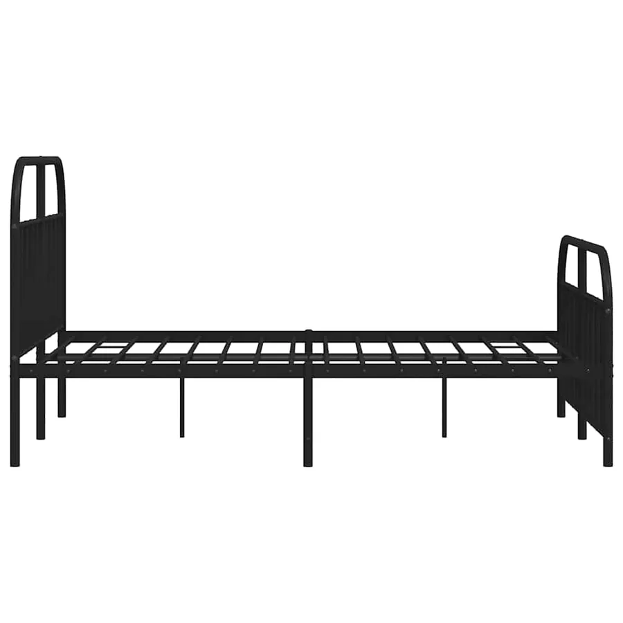 Cadre de lit métal sans matelas avec pied de lit noir 135x190cm - 7