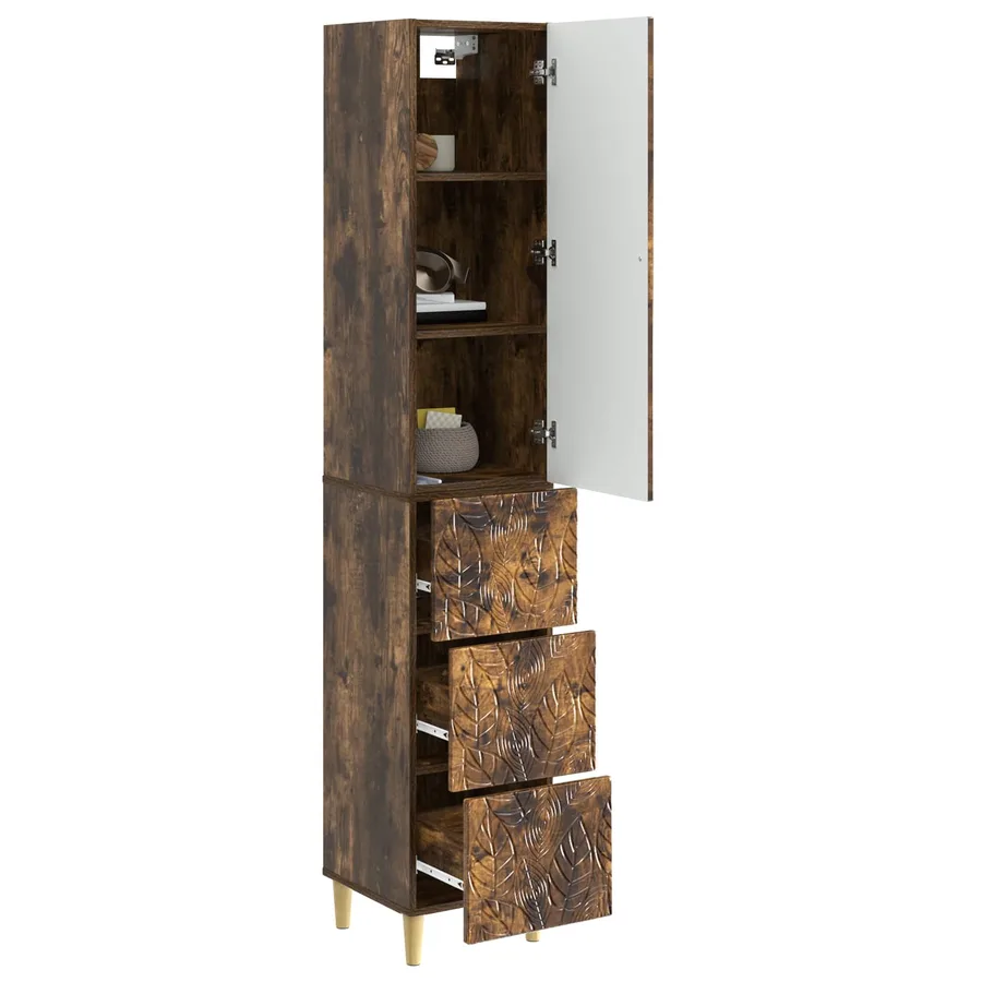 Ensemble de Meubles 2 pcs Chêne fumé 33 x 34,5 x 90 cm - 3