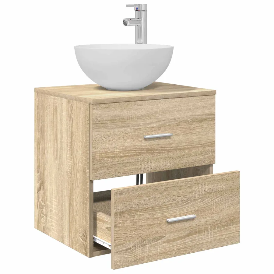 Meuble lavabo mural Chêne Sonoma 49,5 x 35 x 63 cm - 3