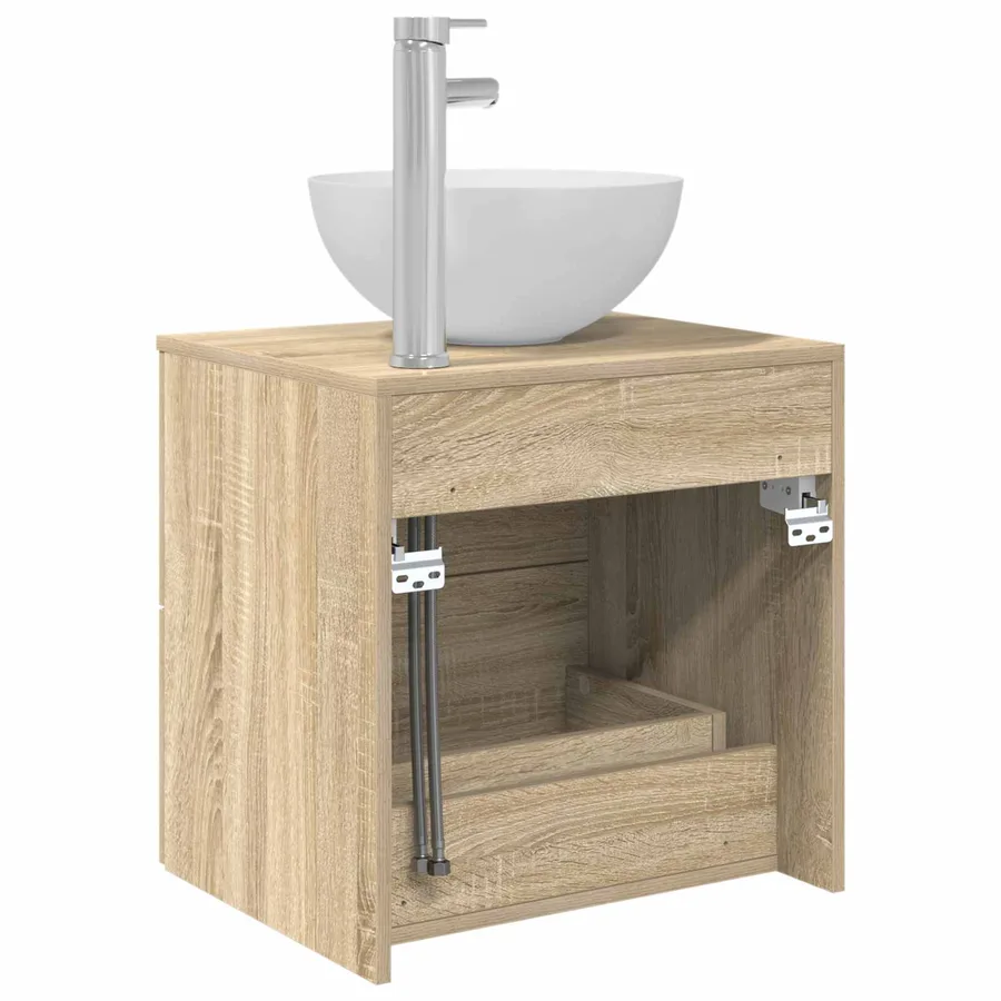 Meuble lavabo mural Chêne Sonoma 49,5 x 35 x 63 cm - 5
