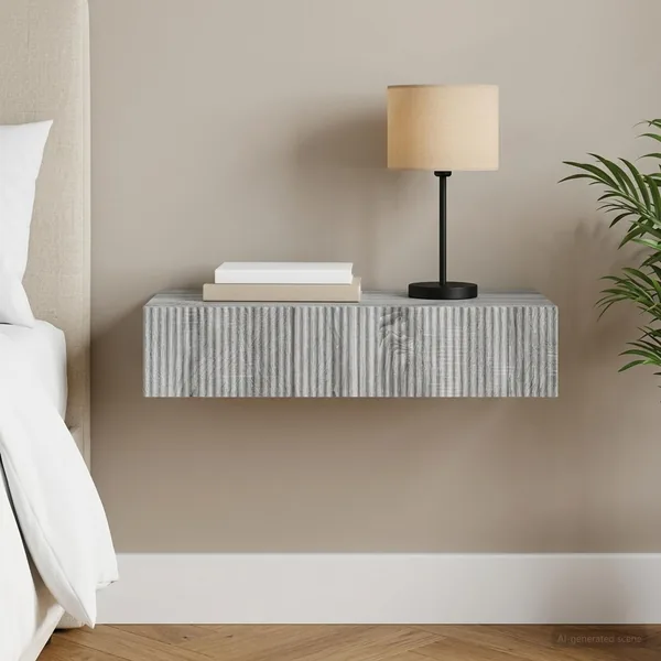 Table d'appoint murale Sonoma gris 87,5 x 34,5 x 17 cm