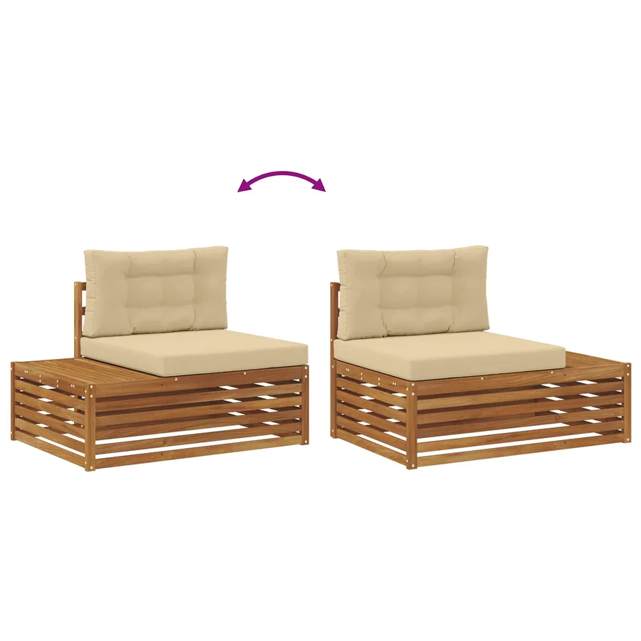 Ensemble de canapés d'extérieur 7 Pièce Naturel et Beige - 10