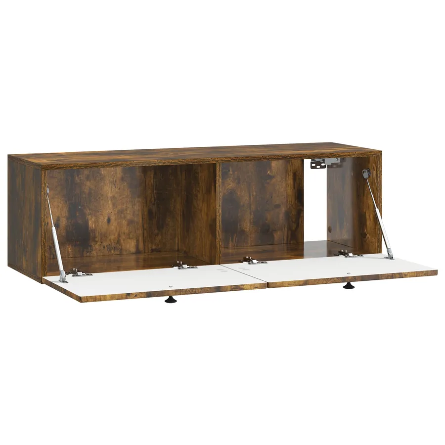 Meuble TV mural Chêne fumé 98 x 31 x 30 cm Bois d'ingénierie - 5