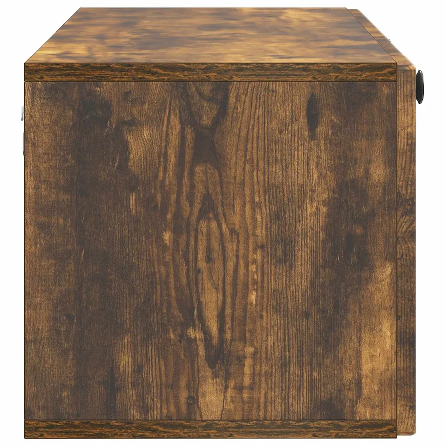 Meuble TV mural Chêne fumé 98 x 31 x 30 cm Bois d'ingénierie - 7