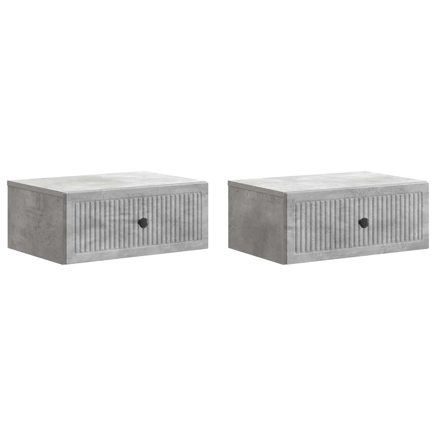 Cabinet de chevet 2 pcs Gris béton 49 x 34,5 x 20 cm - 2
