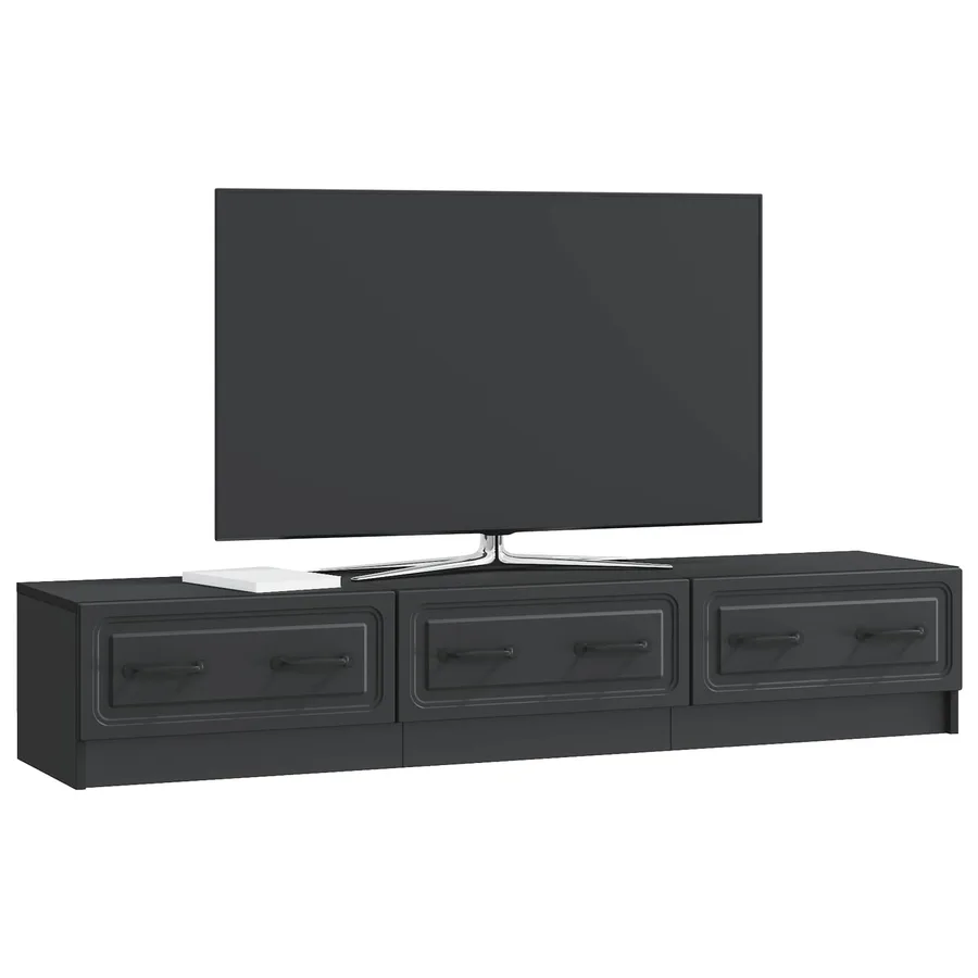 Meuble TV avec tiroir Noir 147 x 34,5 x 27 cm Bois d'ingénierie - 3