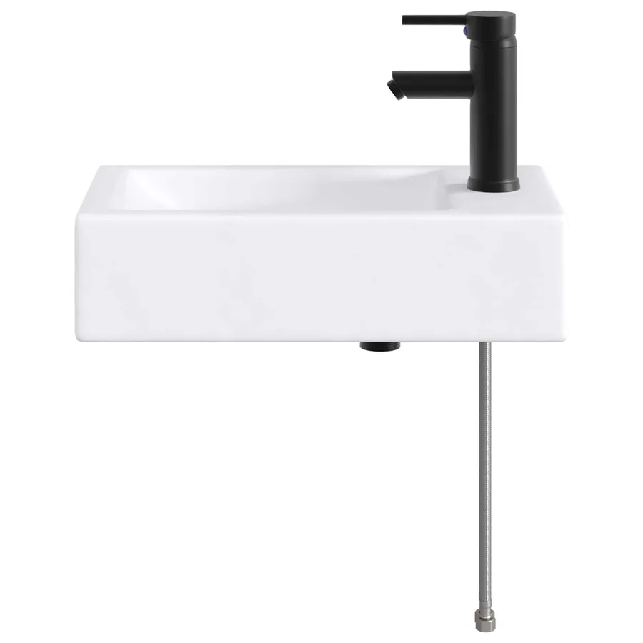 Lavabo de salle de bains Noir Mat 45,5 x 25,5 x 13 cm métal - 4