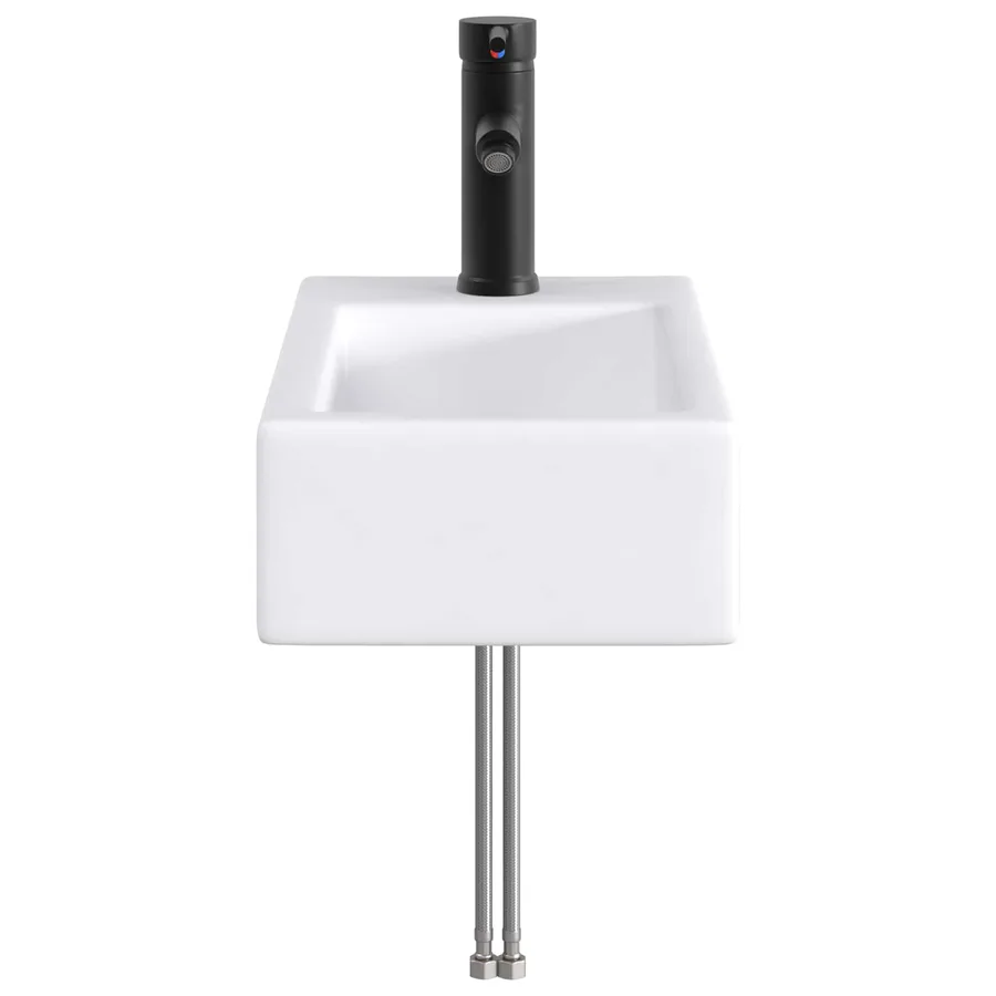 Lavabo de salle de bains Noir Mat 45,5 x 25,5 x 13 cm métal - 5