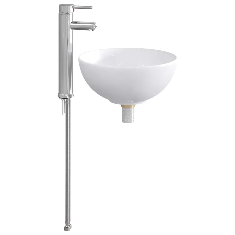 Lavabo de salle de bains Chrome 32 x 32 x 13 cm métal - 2