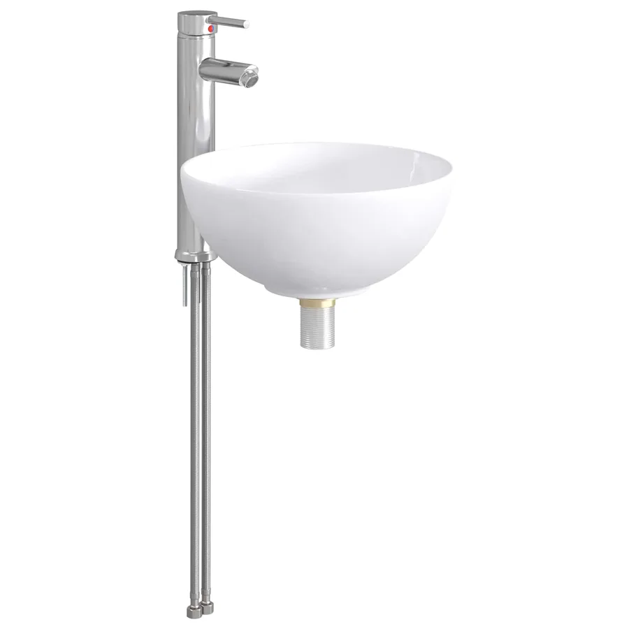Lavabo de salle de bains Chrome 32 x 32 x 13 cm métal - 4
