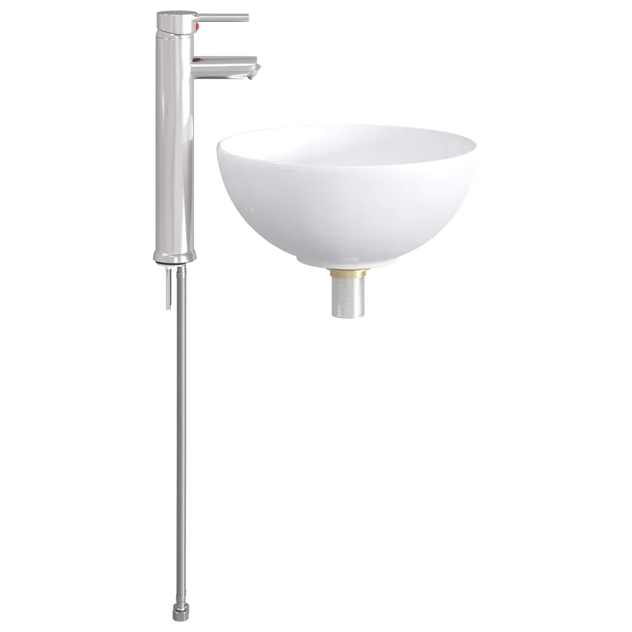 Lavabo de salle de bains Chrome 32 x 32 x 13 cm métal - 5