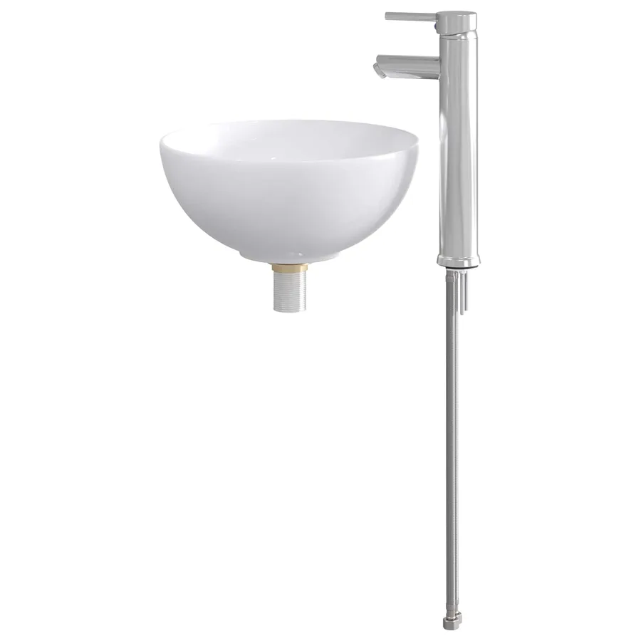 Lavabo de salle de bains Chrome 32 x 32 x 13 cm métal - 6