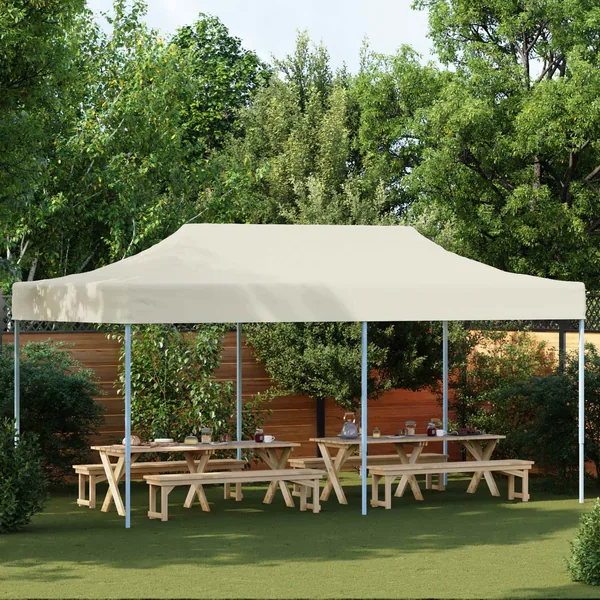 Tente de fête Crème 291 x 580 x 315 cm Tissu Oxford
