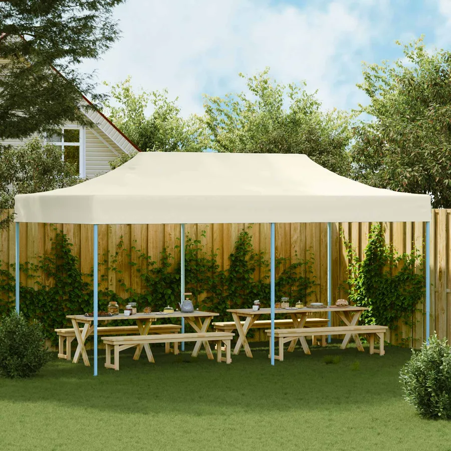 Tente de fête Crème 291 x 580 x 315 cm Tissu Oxford - 3