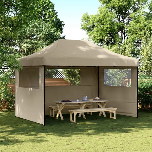 Tente de fête Taupe 279 x 410 x 315 cm Tissu Oxford
