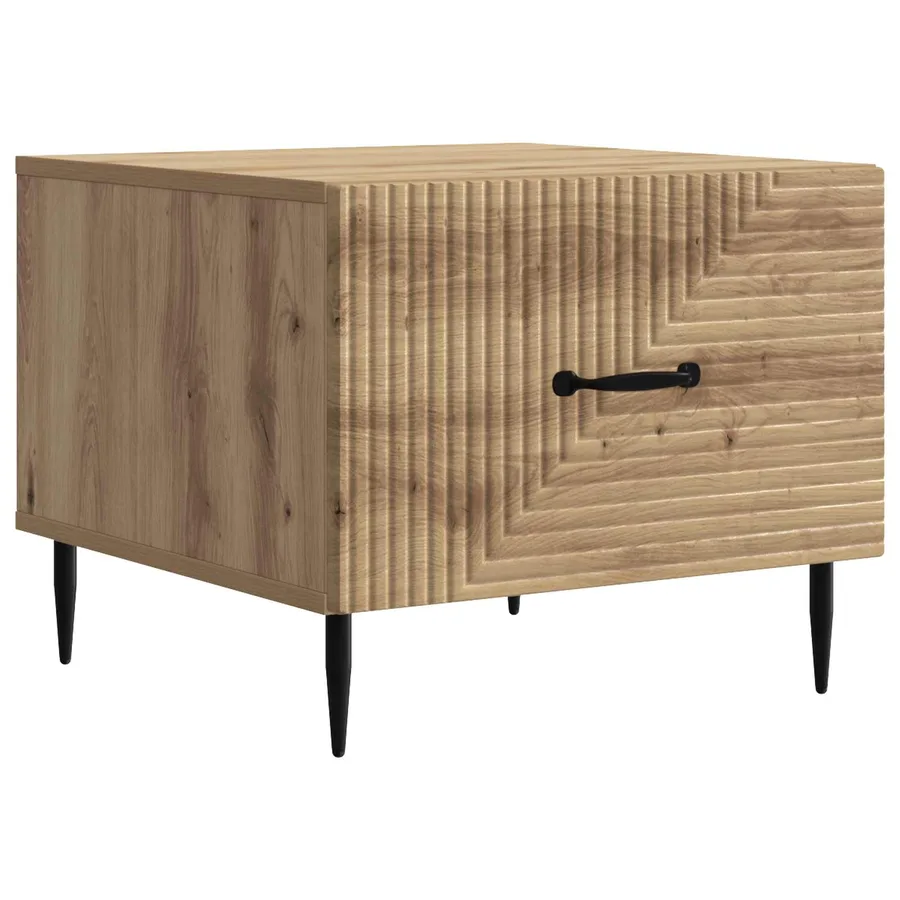 Table basse Chêne artisanal 49 x 50 x 40 cm Bois d'ingénierie - 2