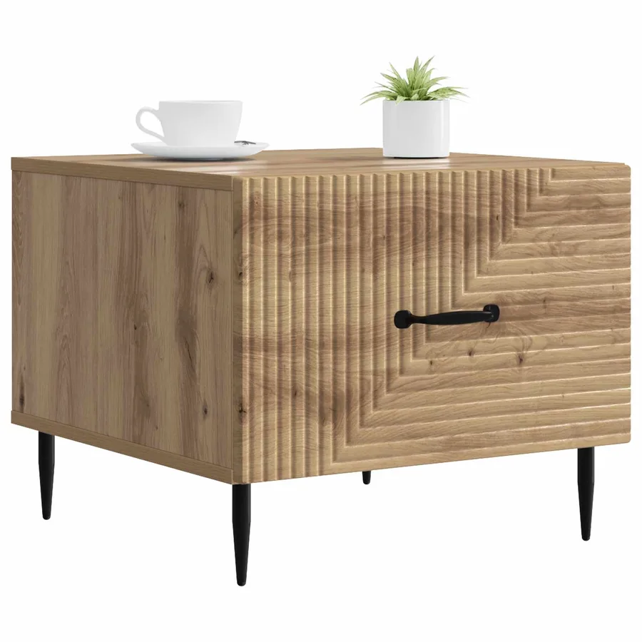 Table basse Chêne artisanal 49 x 50 x 40 cm Bois d'ingénierie - 3