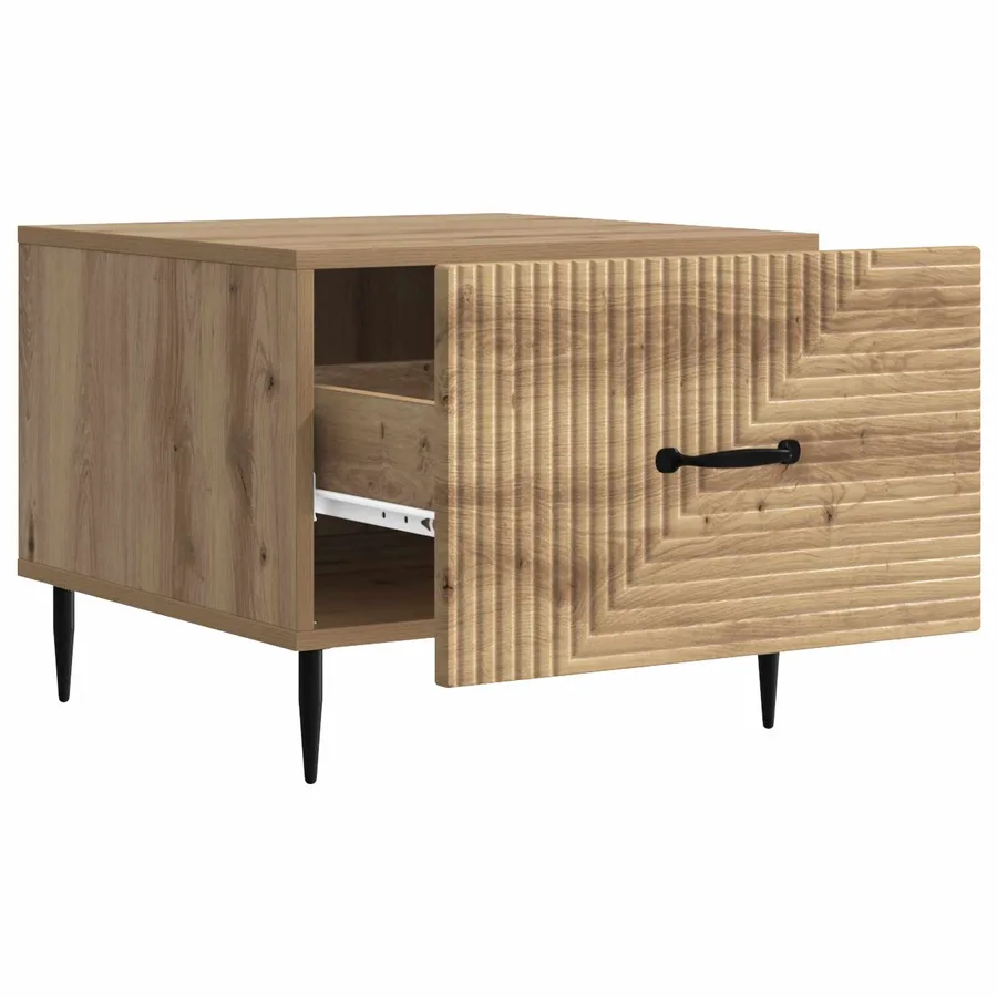 Table basse Chêne artisanal 49 x 50 x 40 cm Bois d'ingénierie - 4