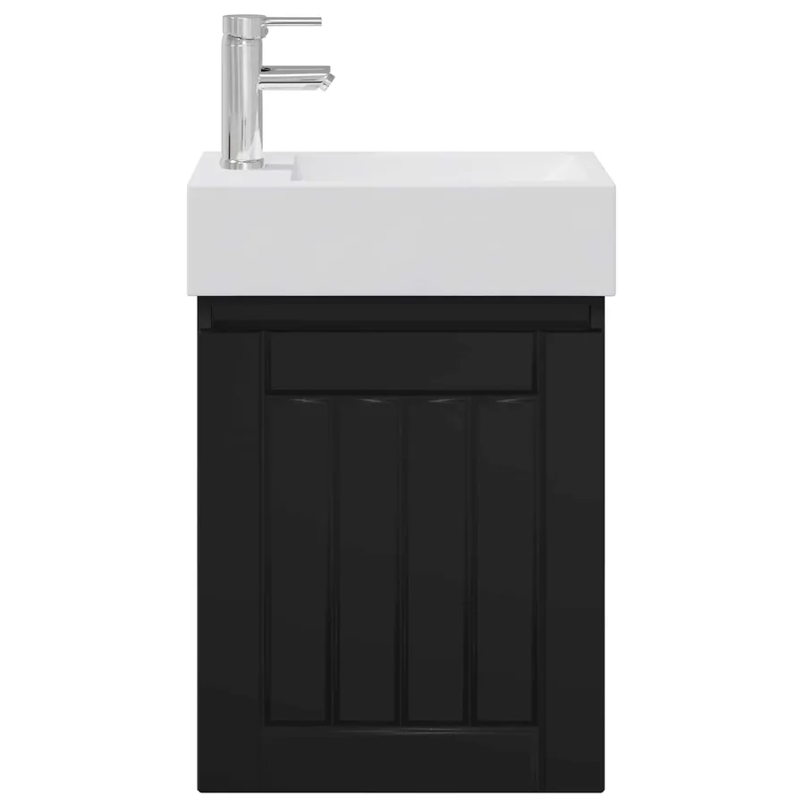 Meuble de salle de bain avec robinet Noir 45,5 x 25,5 x 84 cm - 5