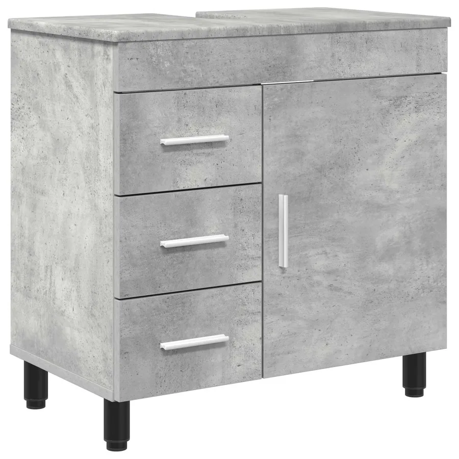 Unité de vanité de salle de bain Gris béton 60 x 35 x 60 cm - 2