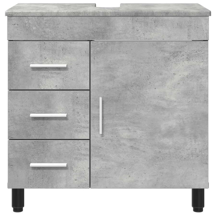Unité de vanité de salle de bain Gris béton 60 x 35 x 60 cm - 5
