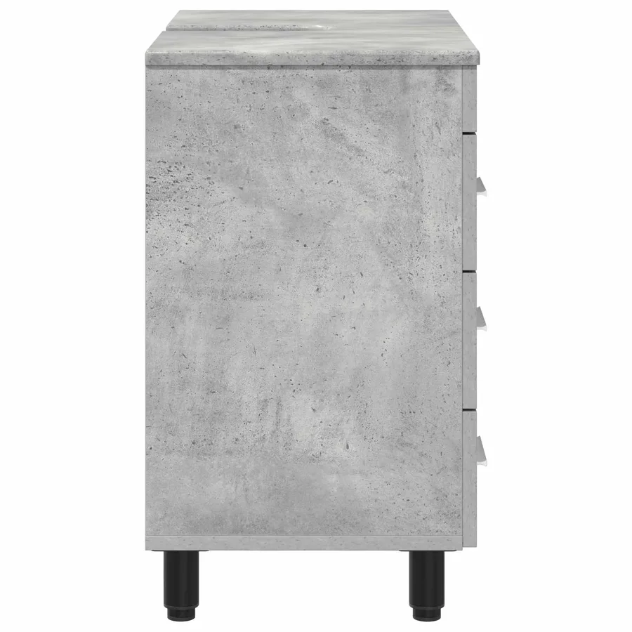 Unité de vanité de salle de bain Gris béton 60 x 35 x 60 cm - 6