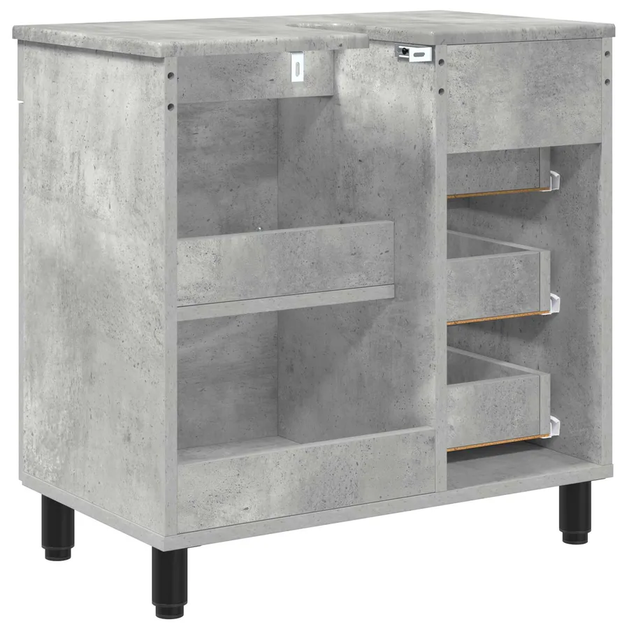 Unité de vanité de salle de bain Gris béton 60 x 35 x 60 cm - 7