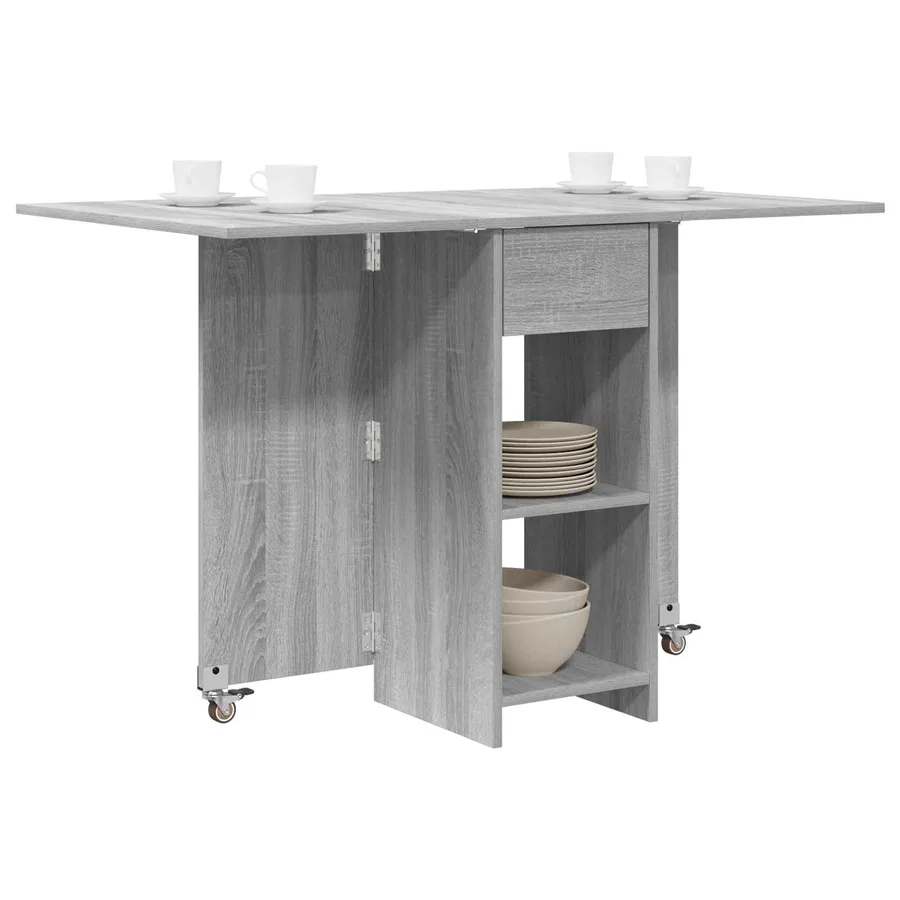 Table à dîner 115 x 70 x 75 cm Bois d'ingénierie Sonoma gris - 3