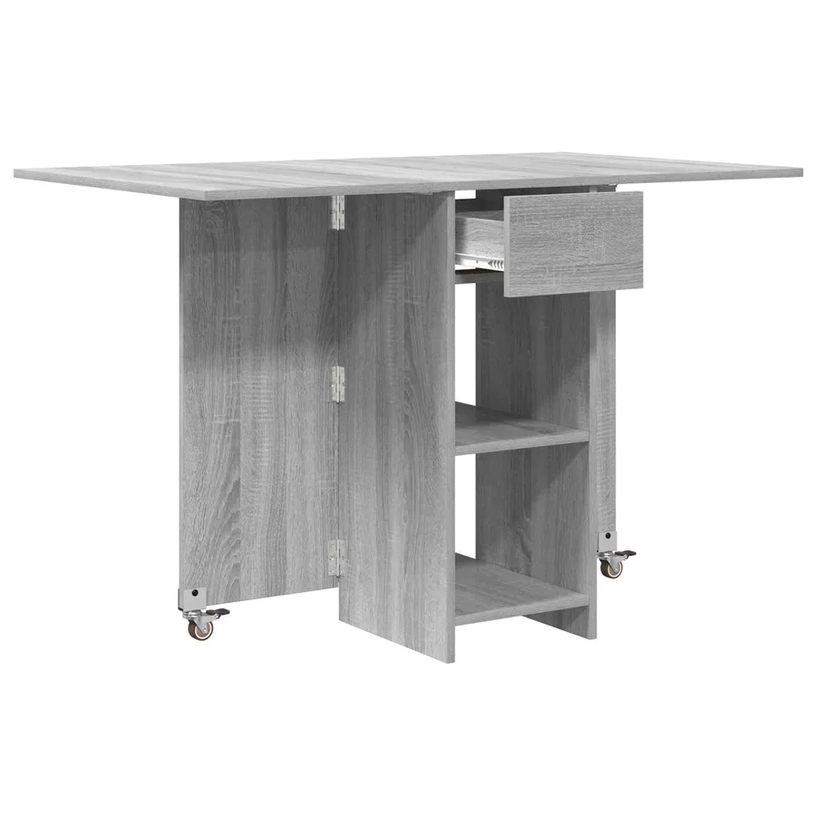 Table à dîner 115 x 70 x 75 cm Bois d'ingénierie Sonoma gris - 5
