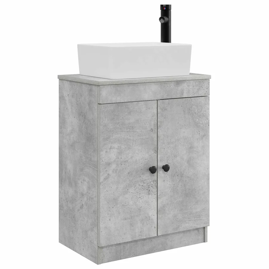 Meuble de salle de bain avec évier Gris béton 54 x 35 x 83 cm - 2