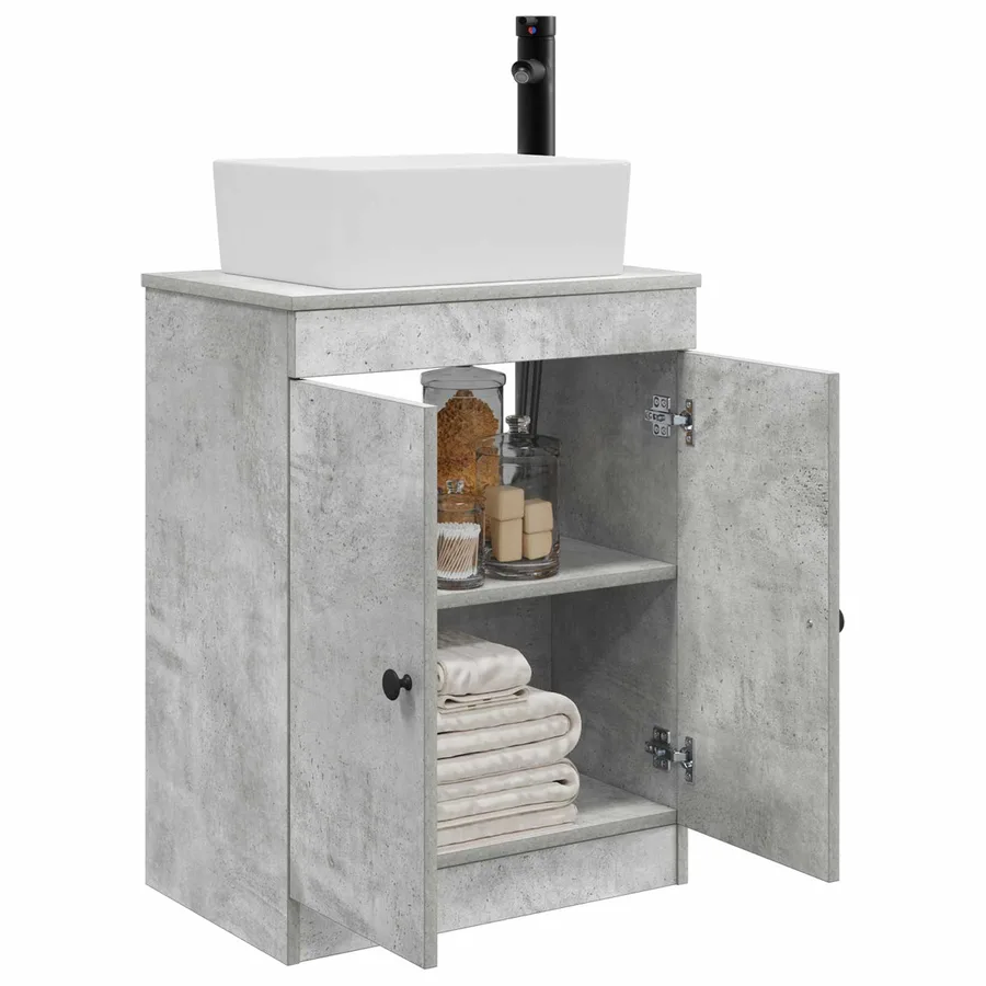 Meuble de salle de bain avec évier Gris béton 54 x 35 x 83 cm - 3