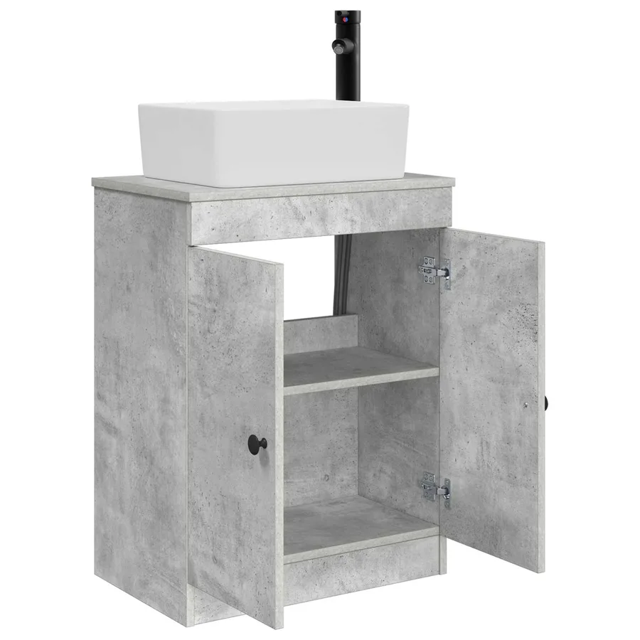 Meuble de salle de bain avec évier Gris béton 54 x 35 x 83 cm - 4