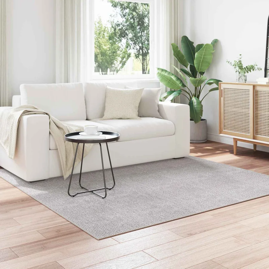 Tapis de surface Carré LUGO Crème et gris 120 x 120 cm
