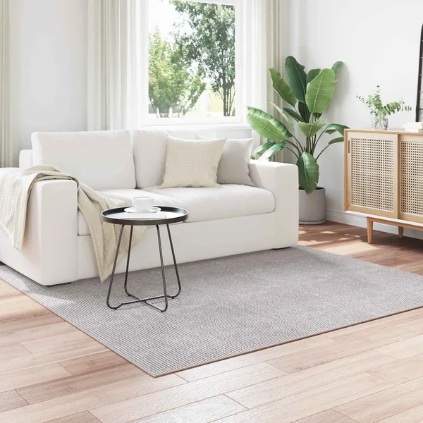 Tapis de surface Carré LUGO Crème et gris 120 x 120 cm