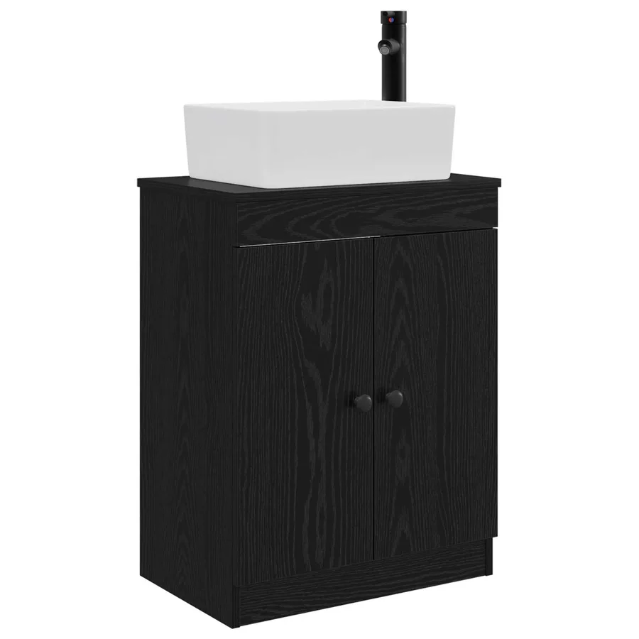 Meuble de salle de bain avec évier Noir 54 x 35 x 83 cm - 2