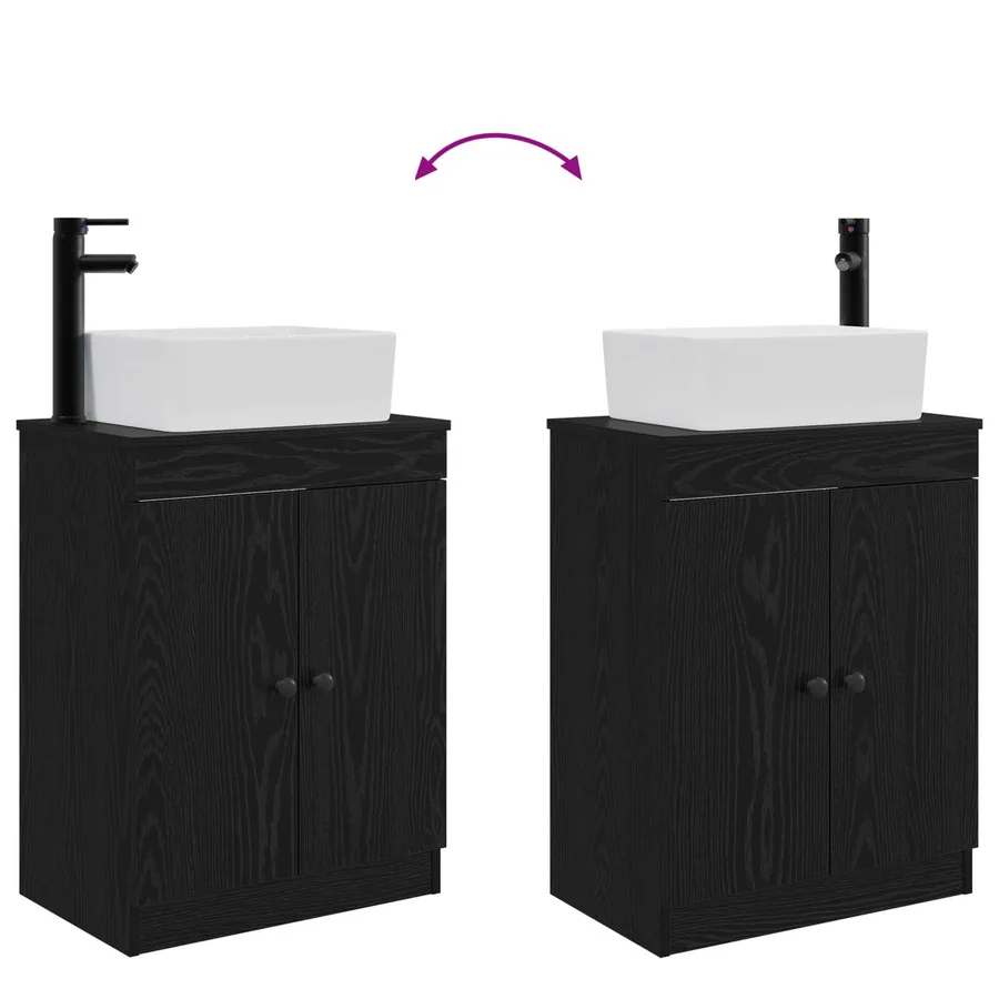 Meuble de salle de bain avec évier Noir 54 x 35 x 83 cm - 9